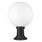 Z-Lite Laurent Outdoor Pier Mounted Fixture, 1-Light, 12 In.W x 17.75 In.H, Black/Opal 597PHB-553PM-BK - alternate 7
